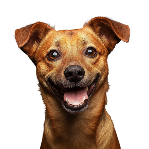 Happy dog at veterinary clinic