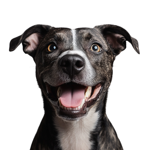 Curious dog with questions